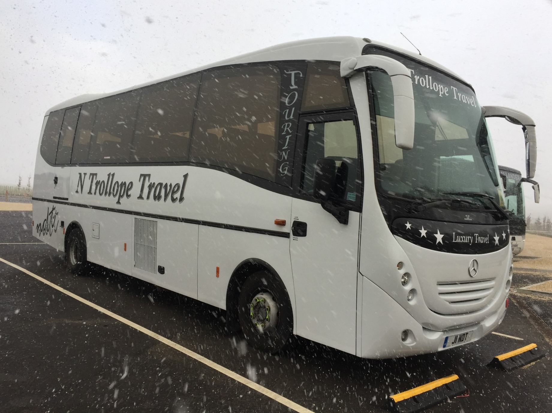 Our luxury 41 seater out in the snow.